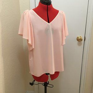 Gianni Bini Icy Pink Draped Sleeve Chiffon Top, NWOT, Size M
